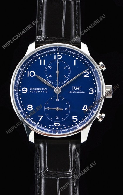 IWC Portuguese Chronograph Blue Dial 1:1 Mirror Swiss Watch 