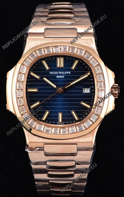 Patek Philippe Nautilus 5711/1R 1:1 Mirror Watch - Baguette Diamonds Bezel
