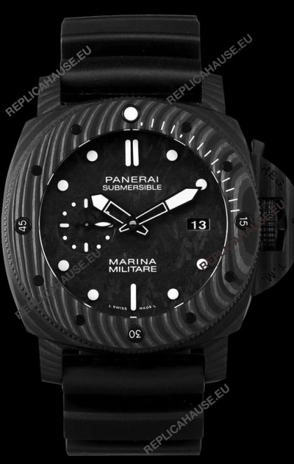 Panerai Submersible Marina Militare Carbotech 47MM 1:1 Mirror Swiss Watch 