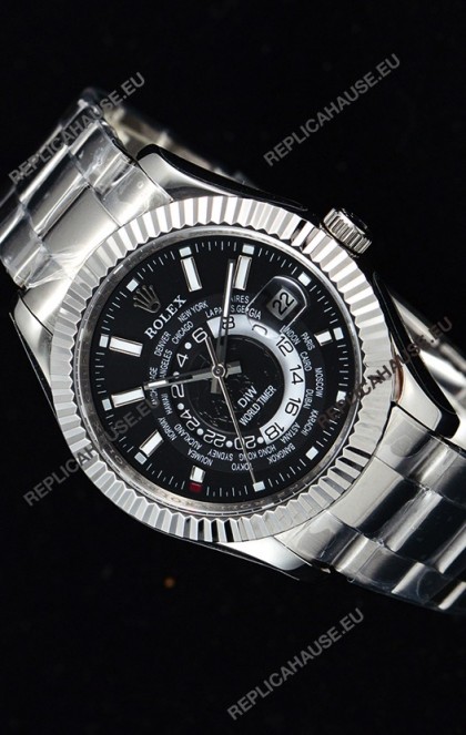 Rolex SkyDweller Swiss Watch in Steel Case - DIW Edition Black Dial 