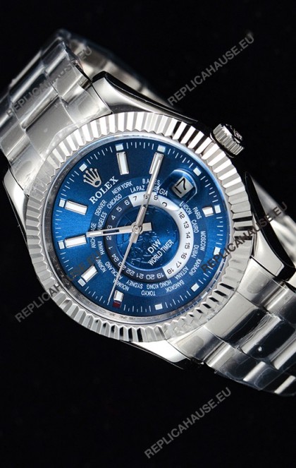 Rolex SkyDweller Swiss Watch in Steel Case - DIW Edition Blue Dial 