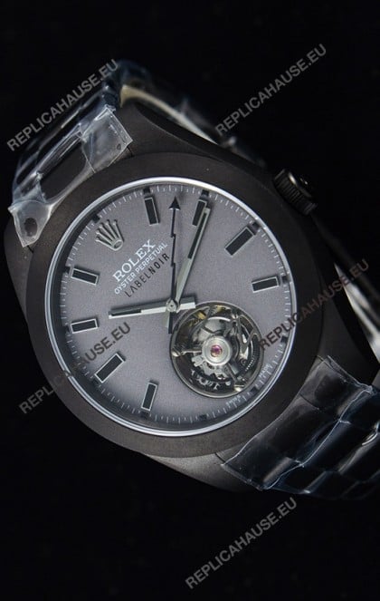 Rolex Milgauss LABELNOIR Tourbillon Swiss Replica Watch PVD Coated Case