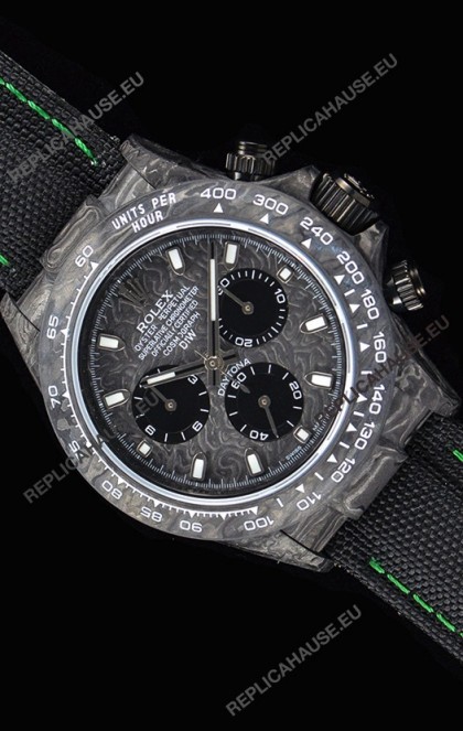 Rolex Daytona DiW Forged Cabon Casing 1:1 Mirror Replica with Nylon Strap 