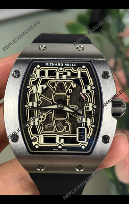 Richard Mille RM67-01 Titanium Extra-Flat Black Strap Super Clone Watch 