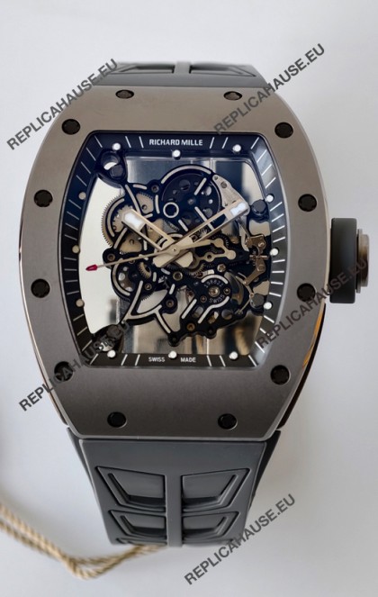 Richard Mille RM055 FREE SPRUNG MVMNT Grey Ceramic Case Super Clone Watch 