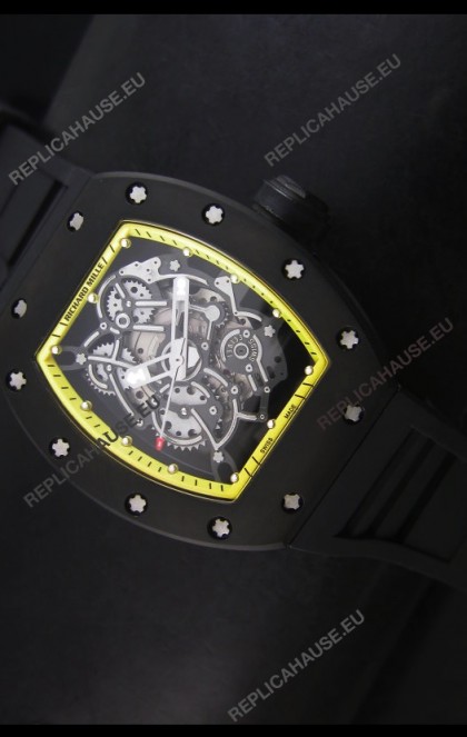 Richard Mille RM055 Bubba Watson Swiss Replica Watch in Yellow Indexes