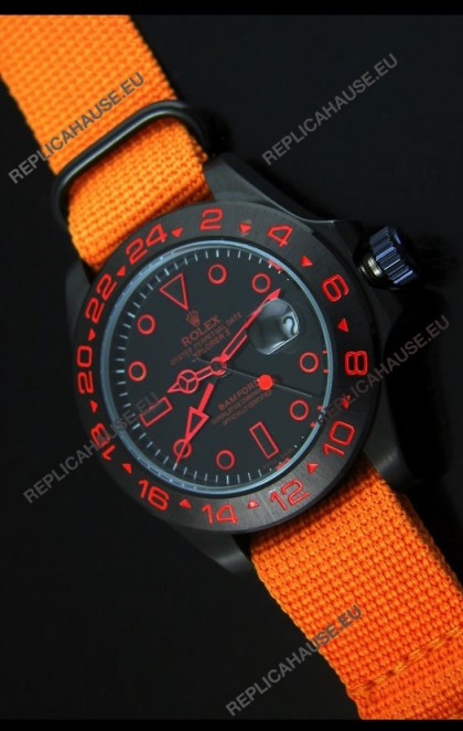 Rolex Explorer II Bamford Stealth and Flame Edition Navy Nylon Strap Replica Watch
