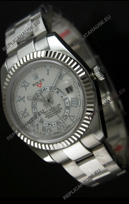 Rolex Sky-Dweller Stainless Steel Watch in White Dial