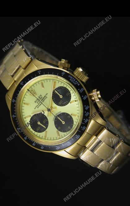 Rolex Daytona 6265 Cosmograph Metallic Gilt Dial in Gold Case