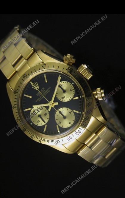 Rolex Daytona 6265 Cosmograph Black Dial in Gold Case