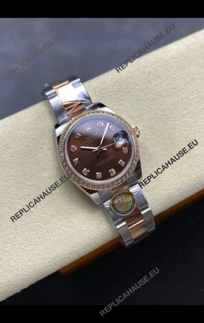 Rolex Super Clone Datejust 31MM Brown Dial Rose Gold Oyster Super Clone Watch 