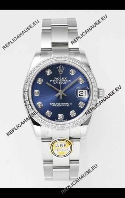 Rolex Super Clone Datejust Blue Dial Steel Case 31MM Super Clone Watch 