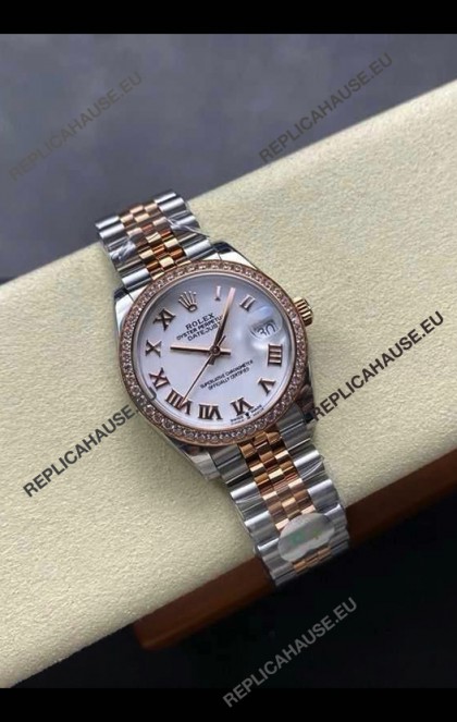 Rolex Super Clone Datejust 31MM White Dial Yellow Gold Super Clone Watch 