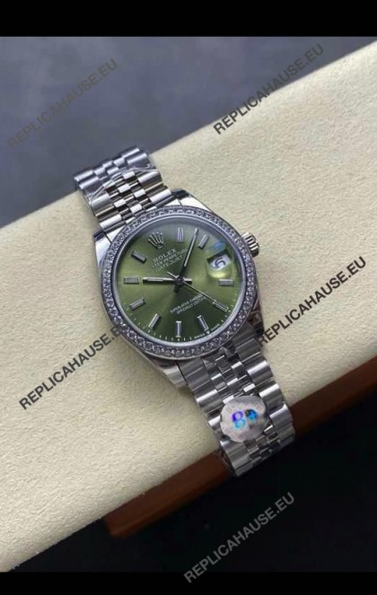 Rolex Super Clone Datejust 31MM Green Dial Steel Case Super Clone Watch 