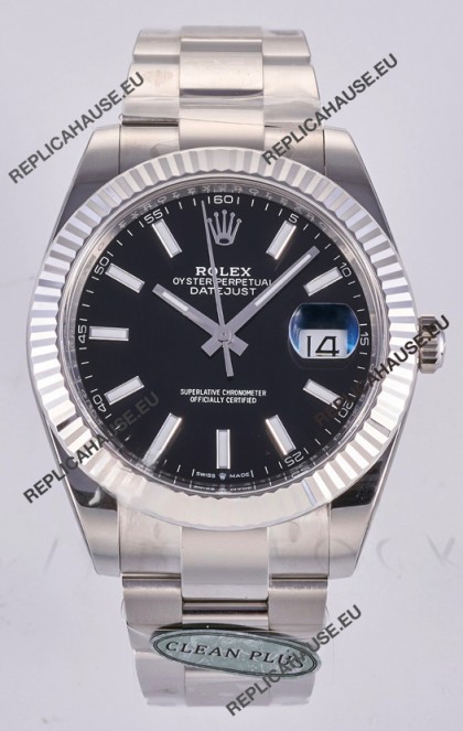 Datejust Super Clone 126334 Black Dial 41MM FREE SPRUNG MVMNT 3235 Watch 