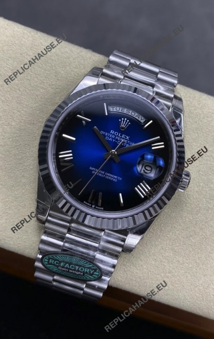 Rolex Day Date 228236 Stainless Steel Blue Ombre Super Clone Watch 
