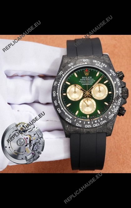 Rolex Daytona Forged Cabon Casing Green Dial Super Clone Watch 