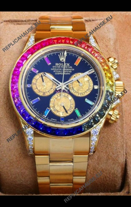 Rolex Daytona 116568 Yellow Gold Black Dial Super Clone Watch 