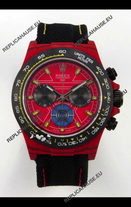 Rolex Daytona DiW Iron Man Red Carbon Super Clone Watch 