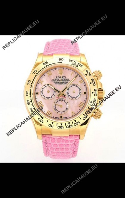 Rolex Daytona 116568 Yellow Gold 4801 Movement Pearl Dial Super Clone Watch 