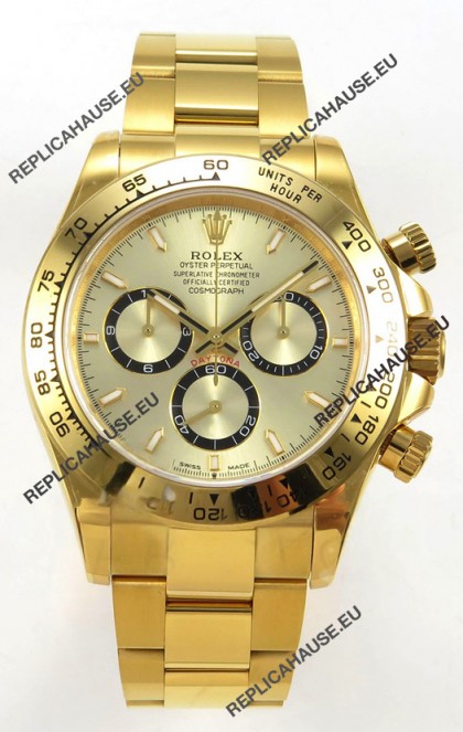 Rolex Daytona 126508 Yellow Gold Dial FREE SPRUNG MVMT Super Clone Watch 