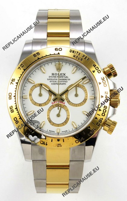 Rolex Daytona 126503 Two Tone White Dial FREE SPRUNG MVMT Super Clone Watch 