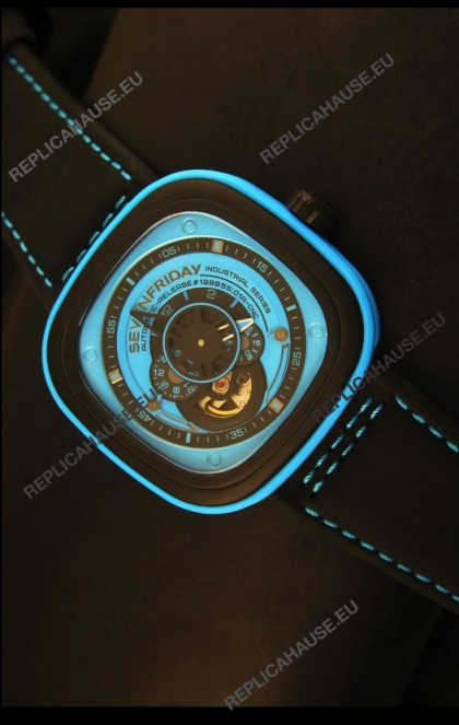 SevenFriday P-32 Black and Blue with Original Miyota 82S7 Movement - 1:1 Mirror Quality