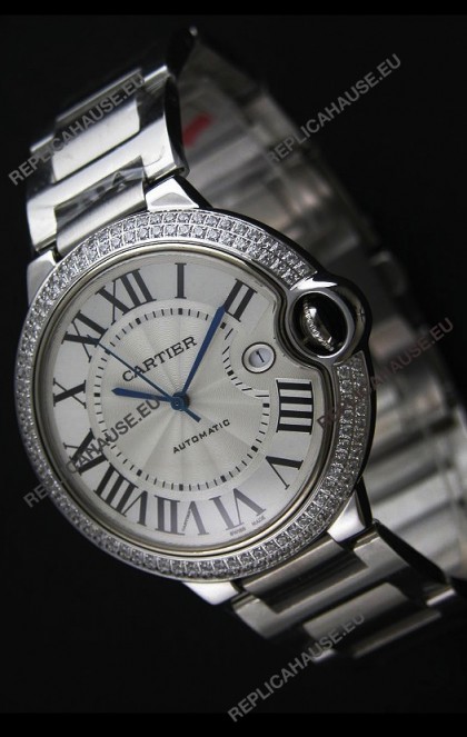 Cartier Ballon Bleu Swiss Replica Automatic Watch in White Dial