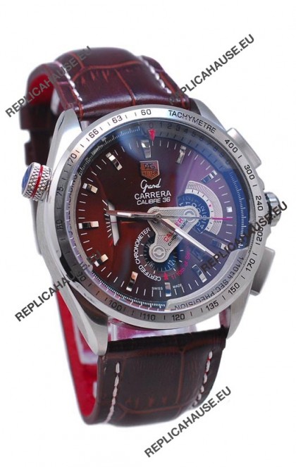 Tag Heuer Grand Carrera Calibre 36 Japanese Automatic Watch in Brown Face