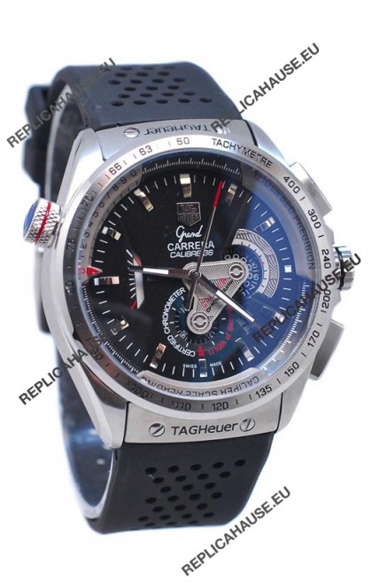 Tag Heuer Grand Carrera Calibre 36 Japanese Automatic Watch in Black Dial