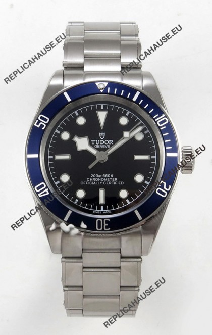 Tudor Black Bay 41 Black Dial Blue Bezel Oyster Super Clone Watch 