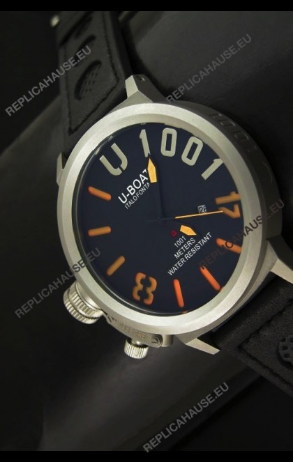 U Boat U-1001 Edition Japanese Drive Automatic Steel Watch in Orange Markers
