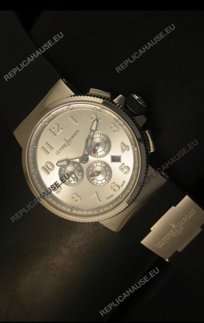 Ulysse Nardin Marine Chronograph Stainless Steel Arabic Dial - 1:1 Mirror Replica