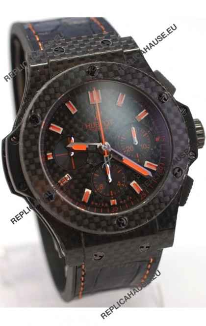 Hublot Big Bang All Carbon Swiss Replica Watch in Orange
