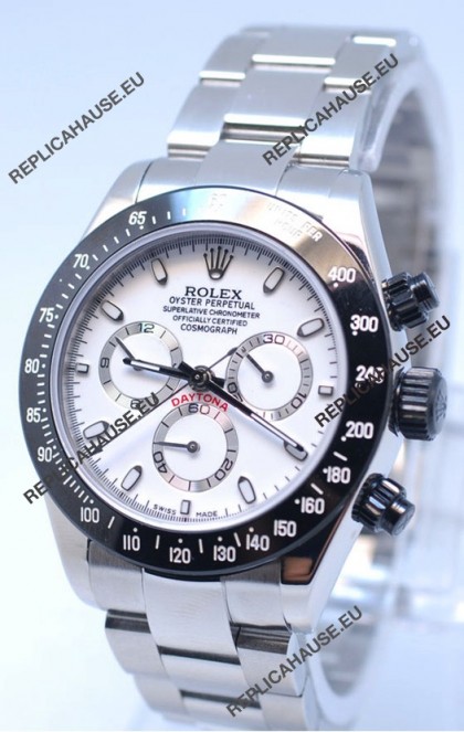 Rolex Project X Daytona Limited Edition Series II Cosmograph MonoBloc Cerachrom Swiss Watch in White Dial