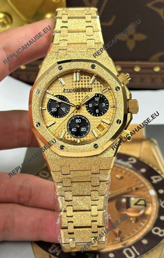 Audemars Piguet Royal Oak Chronograph 26240BA Frosted Yellow Gold Super Clone Watch 