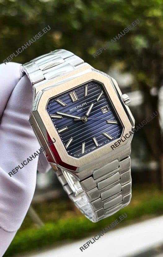 Patek Philippe Cubitus 5821 904L Steel Casing Blue Dial Swiss Replica Watch 
