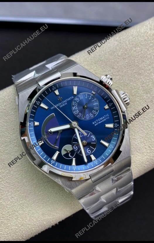 Vacheron Constantin Power Reserve Blue Dial Stainless Steel Casing/Strap Swiss Replica Watch