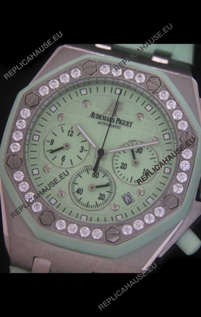 Audemars Piguet Royal Oak Offshore Lady Alinghi Swiss Watch in Light Green Dial