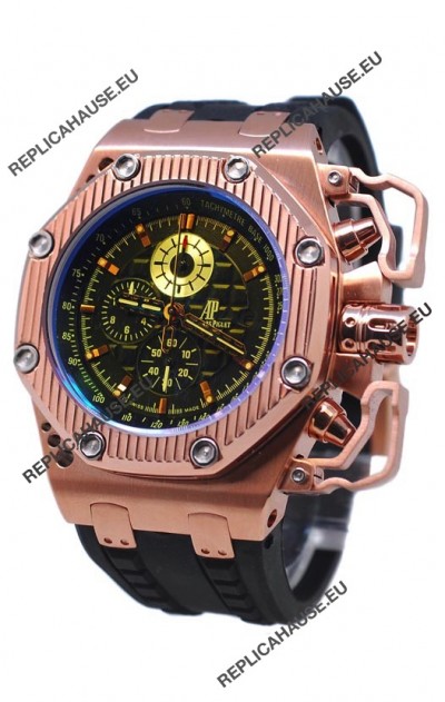 Audemars Piguet Royal Oak Offshore Limited Edition Survivor Rose Gold Watch in Black Dial