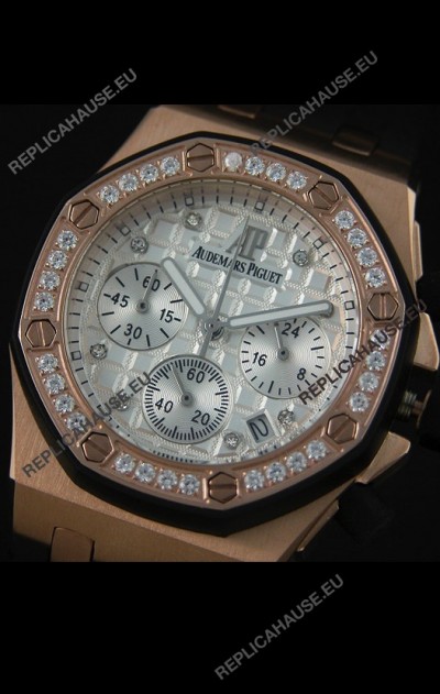 Audemars Piguet Royal Oak Offshore Lady Alinghi Swiss Watch in White Checkered Dial