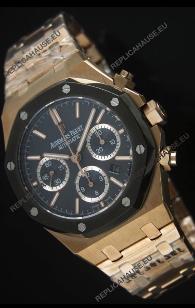Audemars Piguet Royal Oak Rose Gold in Blue Ceramic Dial - 1:1 Mirror Replica