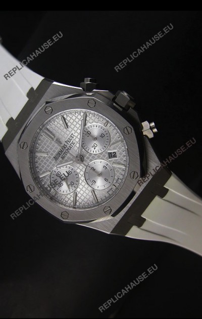 Audemars Piguet Royal Oak Chronograph Watch in Stainless Steel Case White Dial