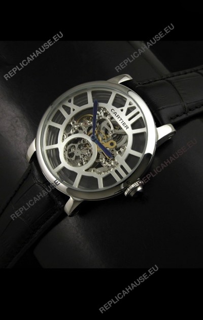 Cartier Ronde de Japanese Replica Watch in Skelton White Dial