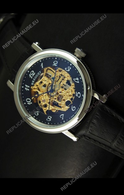 Breguet Classique Japanese Automatic Watch in Gold Skeleton Dial - Arabic Hour Numerals