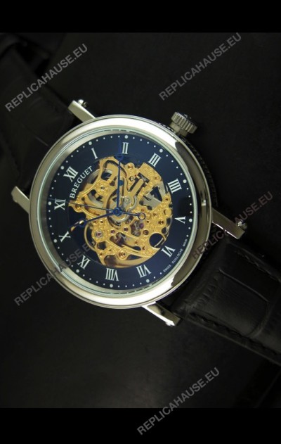 Breguet Classique Japanese Automatic Watch in Gold Skeleton Dial - Arabic Hour Numerals