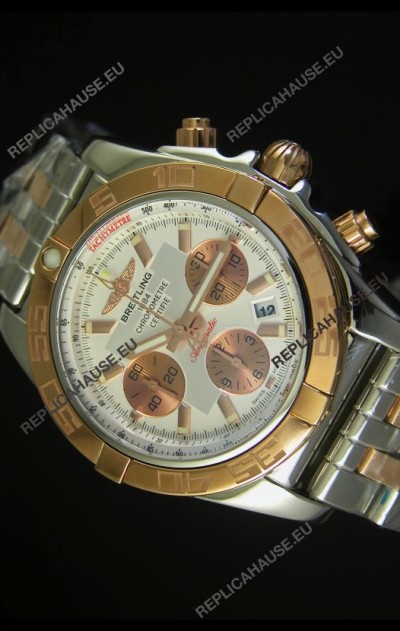 Breitling Chronomat Evolution Swiss Replica Watch in Pink Gold