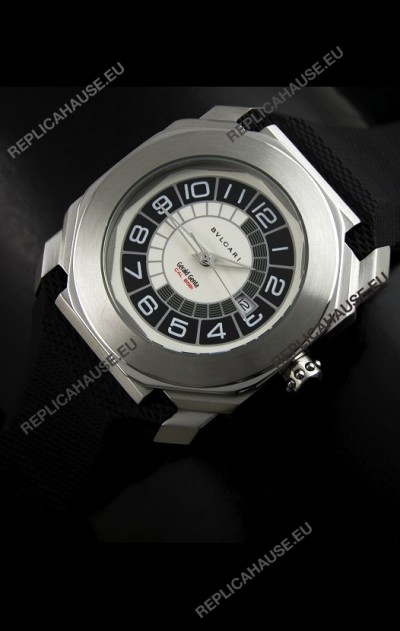 Bvlgari Gerald Genta Swiss Replica Watch in Black&White Dial