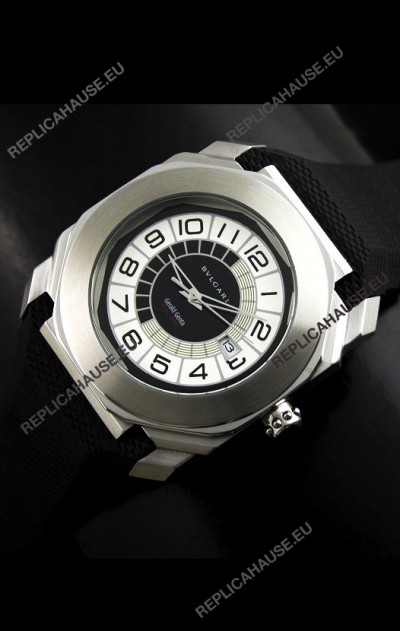 Bvlgari Gerald Genta Swiss Replica Watch in Black&White Dial