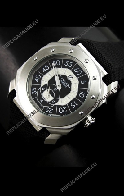 Bvlgari Gerald Genta Swiss Replica Watch in Black Dial